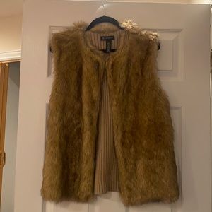 INC faux fur vest